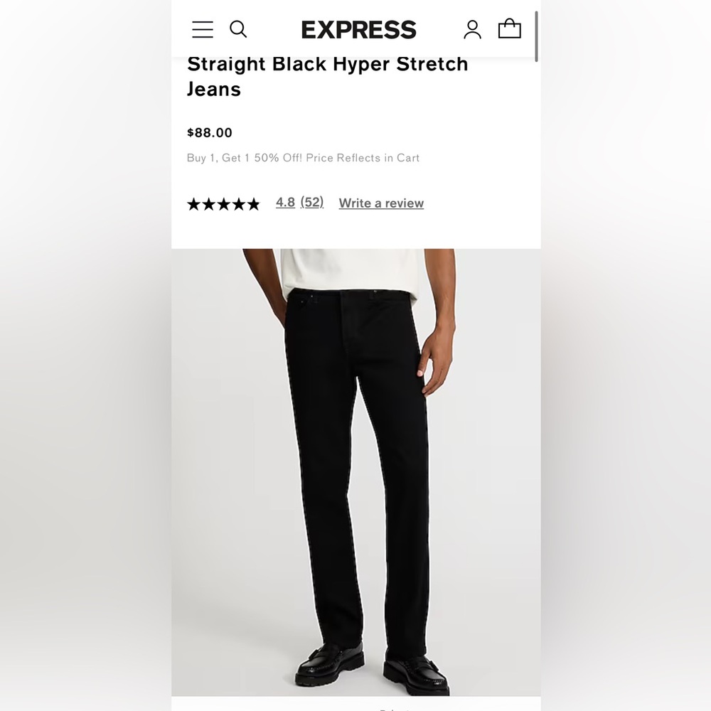 Men’s Express Loose Fit Black Jeans